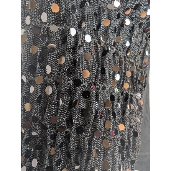 Mossimo Black Sequin Size Small Mesh Tank Top Wide Strap Shell - Picture 4 of 4